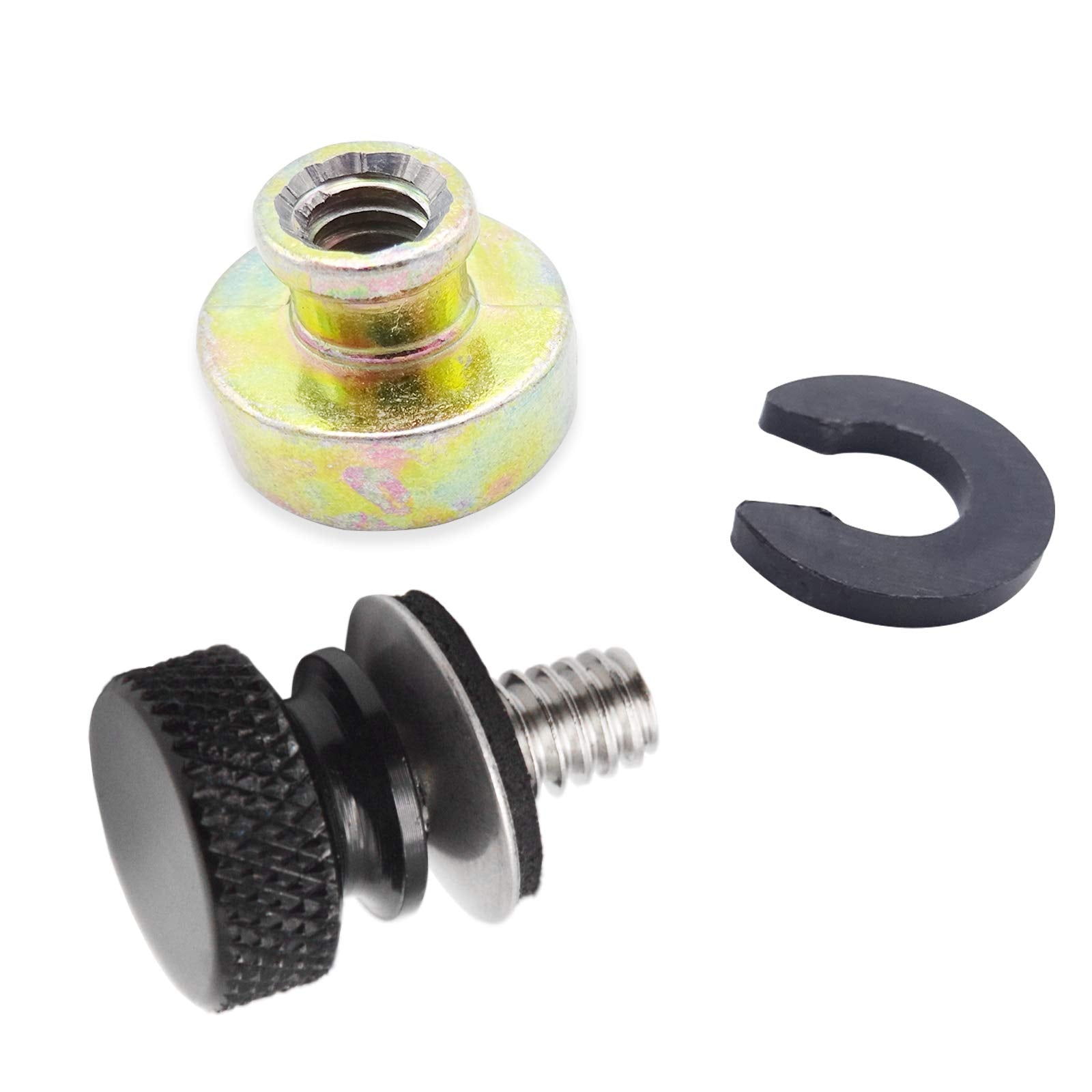 Seat Bolt Screw Nut Kit 1/4'-20 Thread Compatible With Harley Davidson Touring Softail Dyna Sportster Model