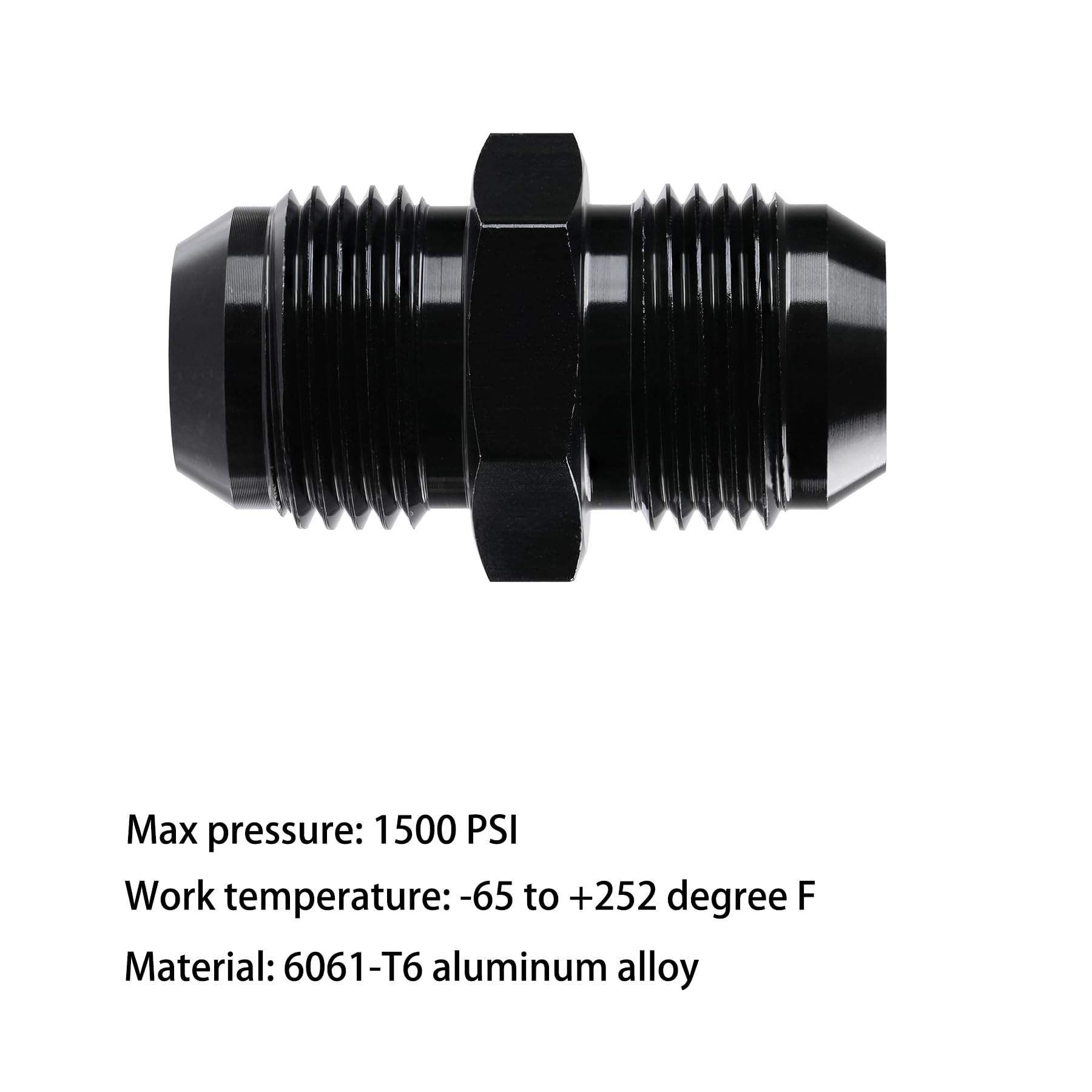 Ucreative 10An To 10An Male Flare Coupler Union Straight Fuel Hose Fitting Black (2Pcs)