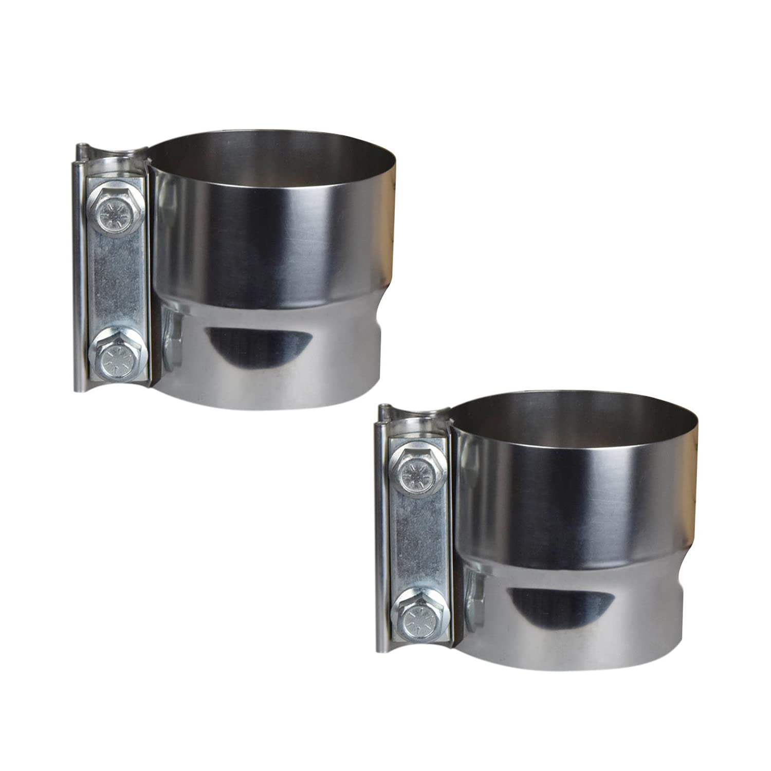 Roadformer 3 Inch Exhaust Clamp - Lap Joint Exhaust Band Clamps Preformed Stainless Steel (2 Pack)