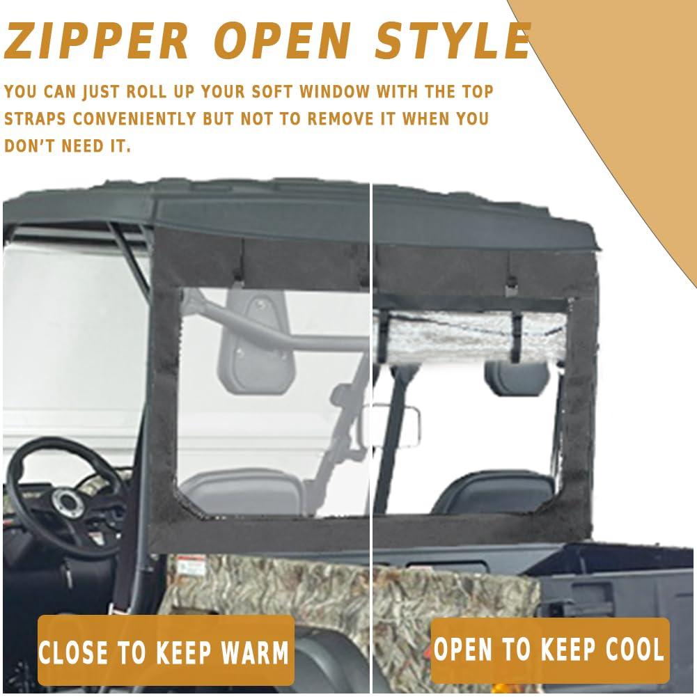 YONQIFON UTV Rear Windshield Soft Windscreen Back Window with Zipper Open Rear Window Compatible with Hisun 500 700 Axis 500 700