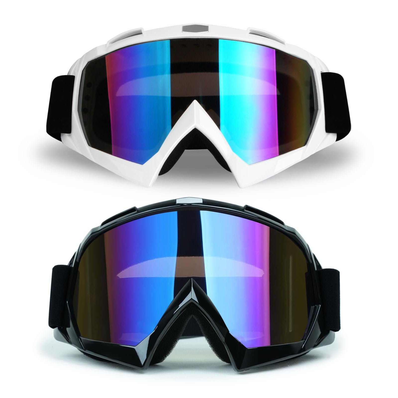 Xyop Atv Goggles - 2-Pack Wide Vision Off-Road & Motocross Goggles - Windproof Uv400 Lens For Men, Women & Kids