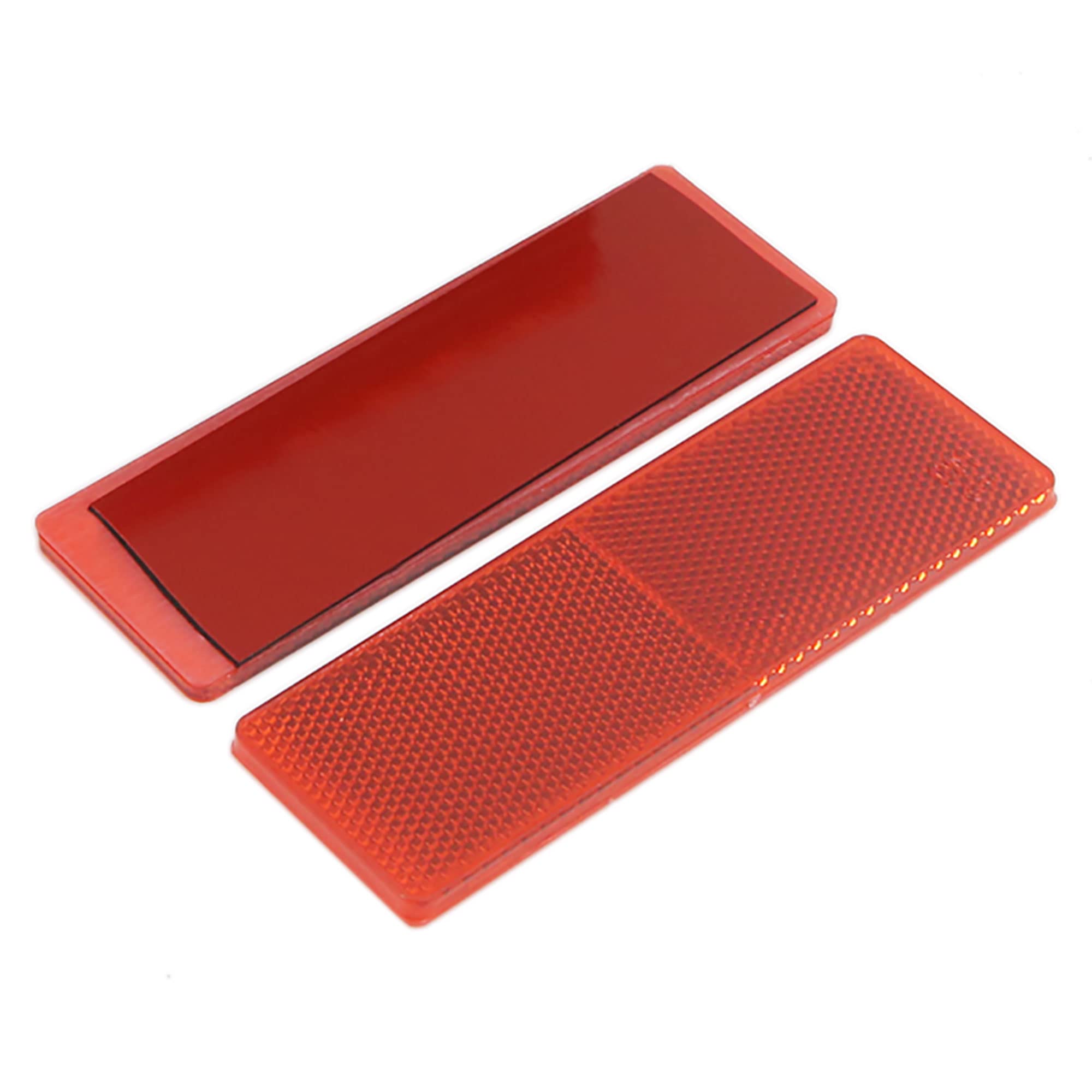 Uxcell Plastic Rectangle Reflective Warning Vehicle Safety Reflector Plates 145 X 50 X 6Mm Red 50 Pcs