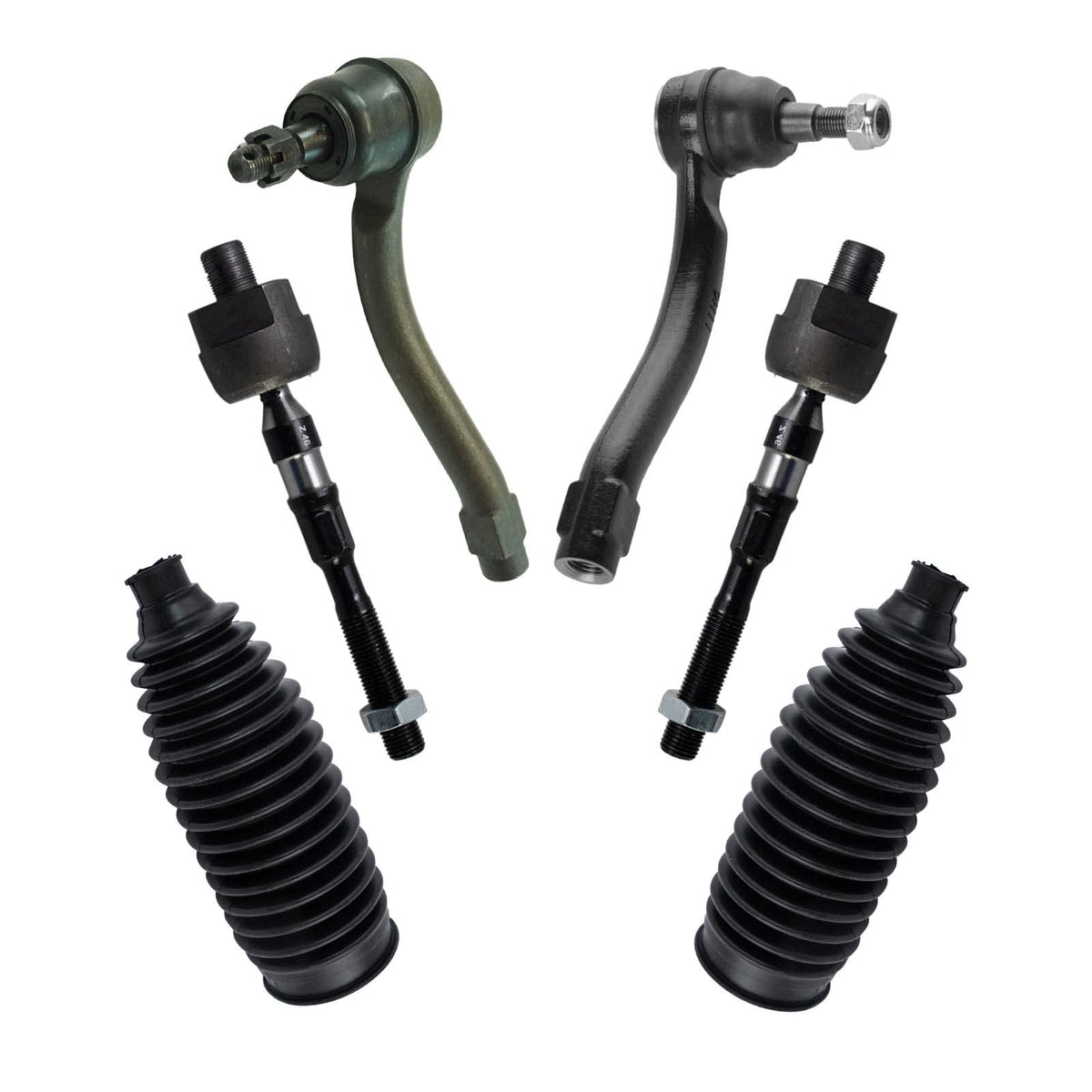 Trq Front Steering Kit Steering Rack & Pinion Bellow Tie Rod Compatible With 2008-2012 Infiniti Ex35 2014-2016 Q50 2014-2017 Qx5
