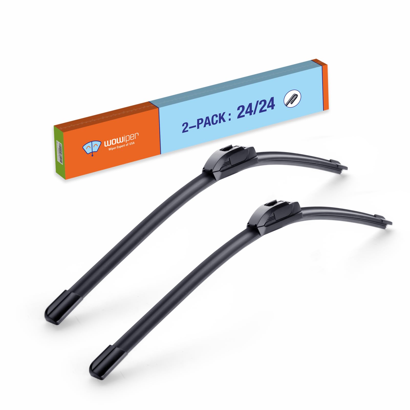 Wowiper Wiper Blades 24'' + 24'' Automotive Replacement Windshield Wiper Blades For My Car Premium All-Seasons Oe Quality Wipers