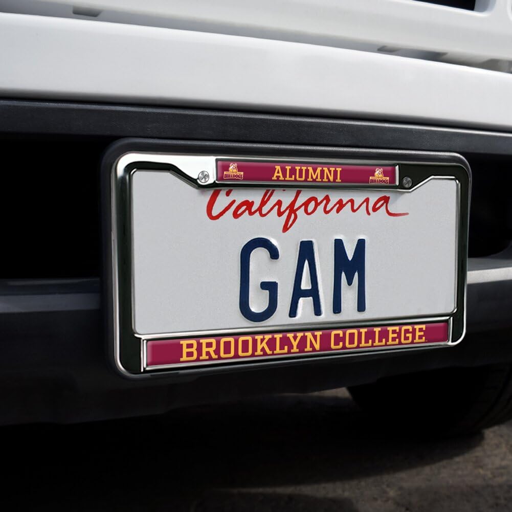 GRAPHICS & MORE Brooklyn College Alumni Metal License Plate Frame - Full Size, Brooklyn Bulldogs Design
