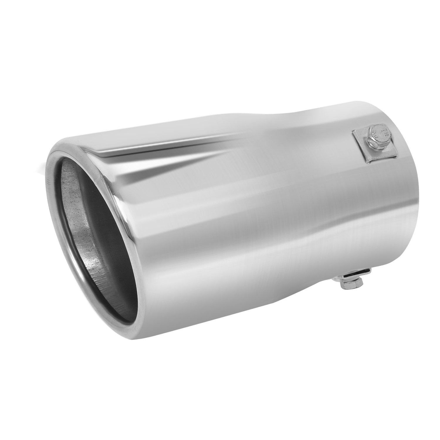 TriTrust Exhaust Tip, 2-2.75 inch inlet adjustable, Fit 2''/2.25''/2.5''/2.75'' Outer diameter Tailpipe, 3.5''Outlet 6''Long Muffler Tip, Chrome Stainless Steel Car Truck Tail Tip