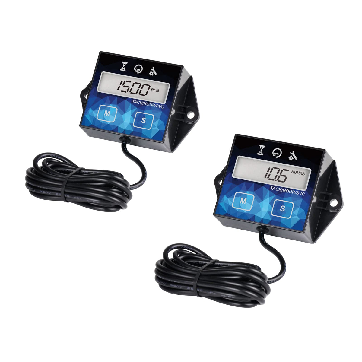 2 Pieces Runleader Small Engine Timer, Digital Tachometer, Maintenance Reminder, Battery Replaceable, User Shutdown, For Ztr Law