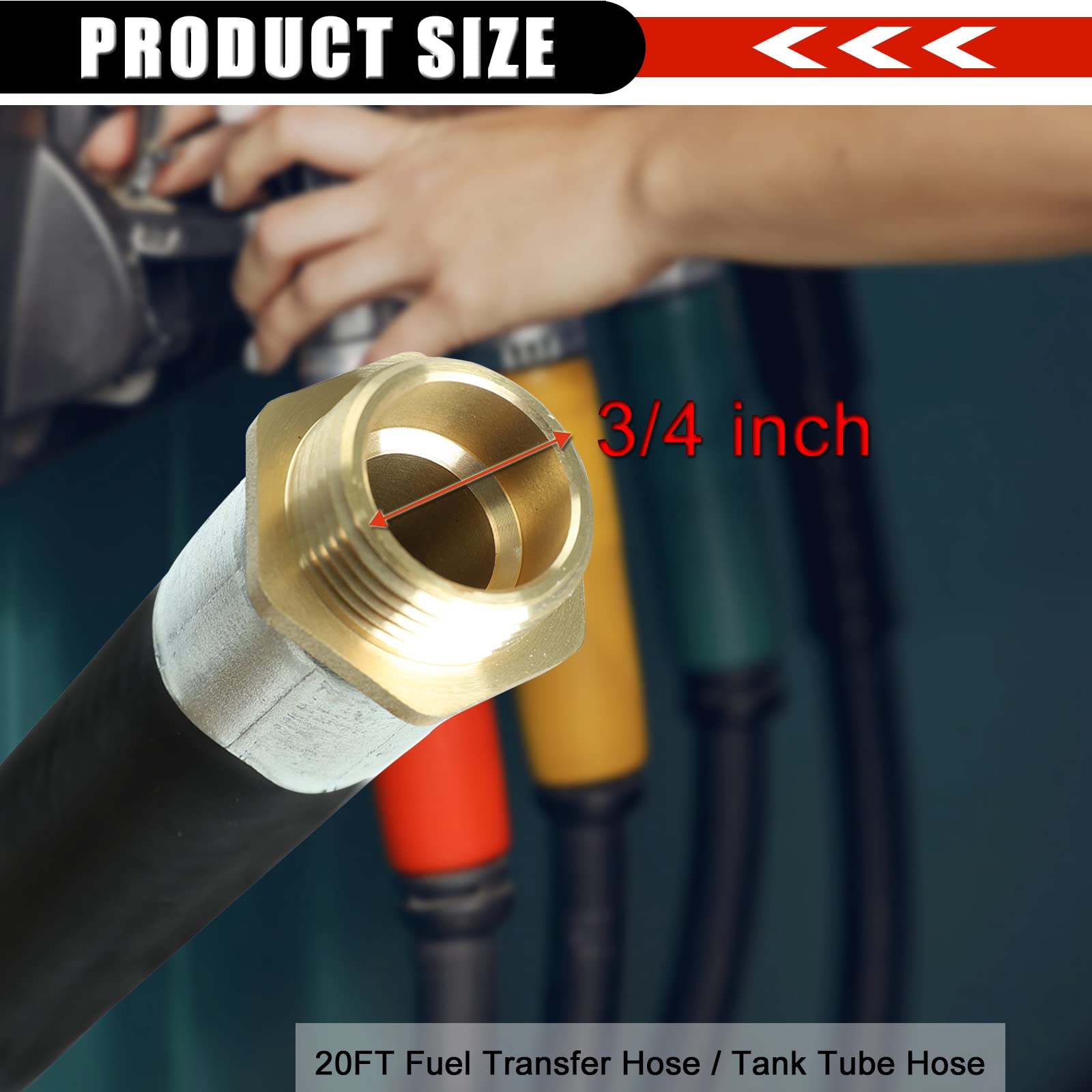 Superfastracing 3/4'' X 20' Fuel Transfer Hose Fluid Oil Pump/Tank Tube Hose Black