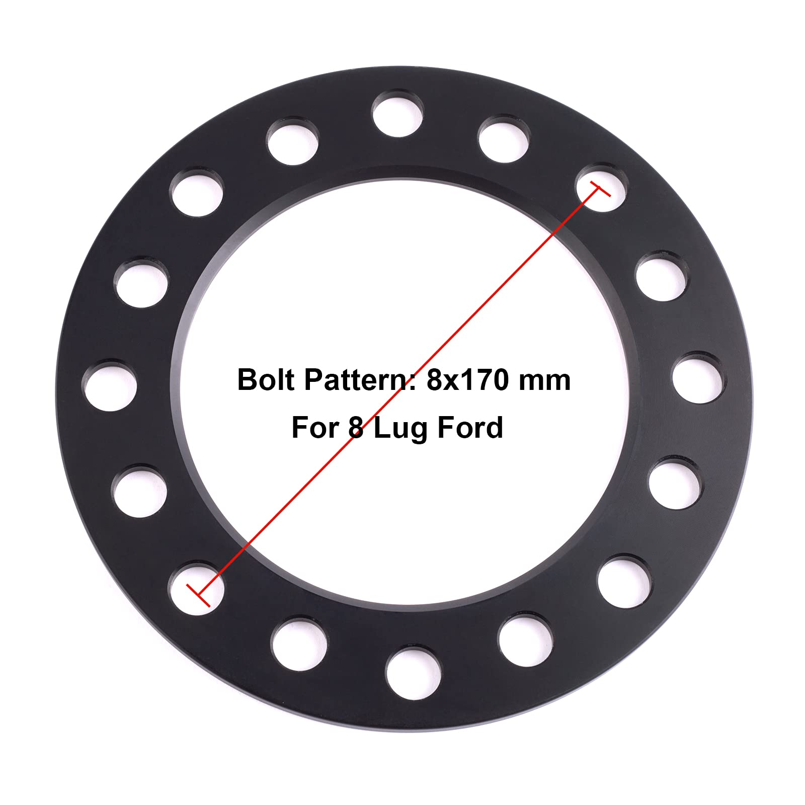 VLAOSCHI Black 8x6.5 8x165.1 8x170 8x180 Wheel Spacers 1/4 Inch (6mm) Compatible with Chevy GMC-Ford-Dodge-Ram 8 Lug for Sierra