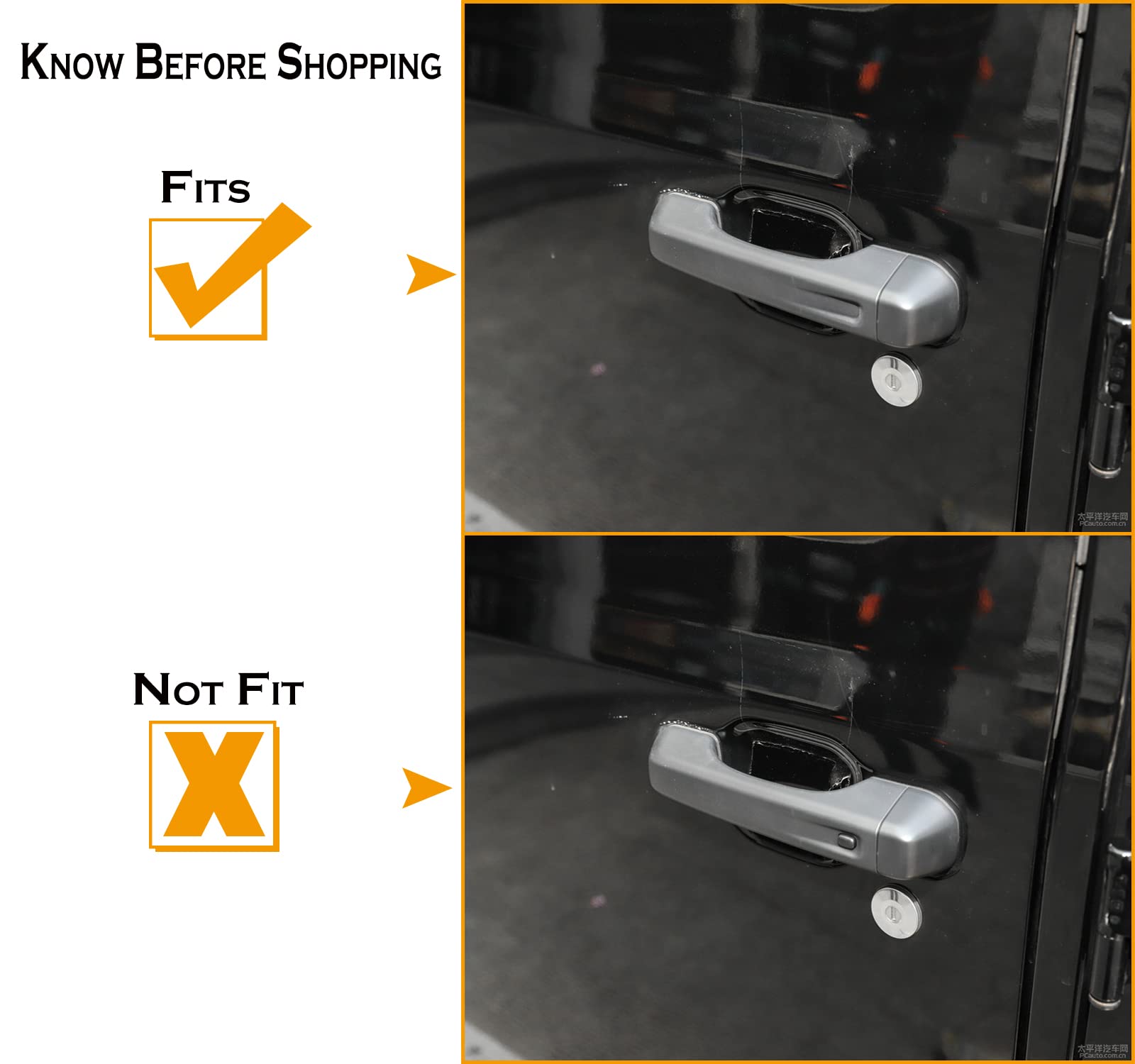 Yoctm Car Door Handle Cover Trim & Tailgate Handle Cover For 2018-2023 Jeep Wrangler Jl Jlu 4Xe, For Jeep Gladiator Jt 2020-2023, Decoration Exterior Accessories (Carbon Fiber Look)