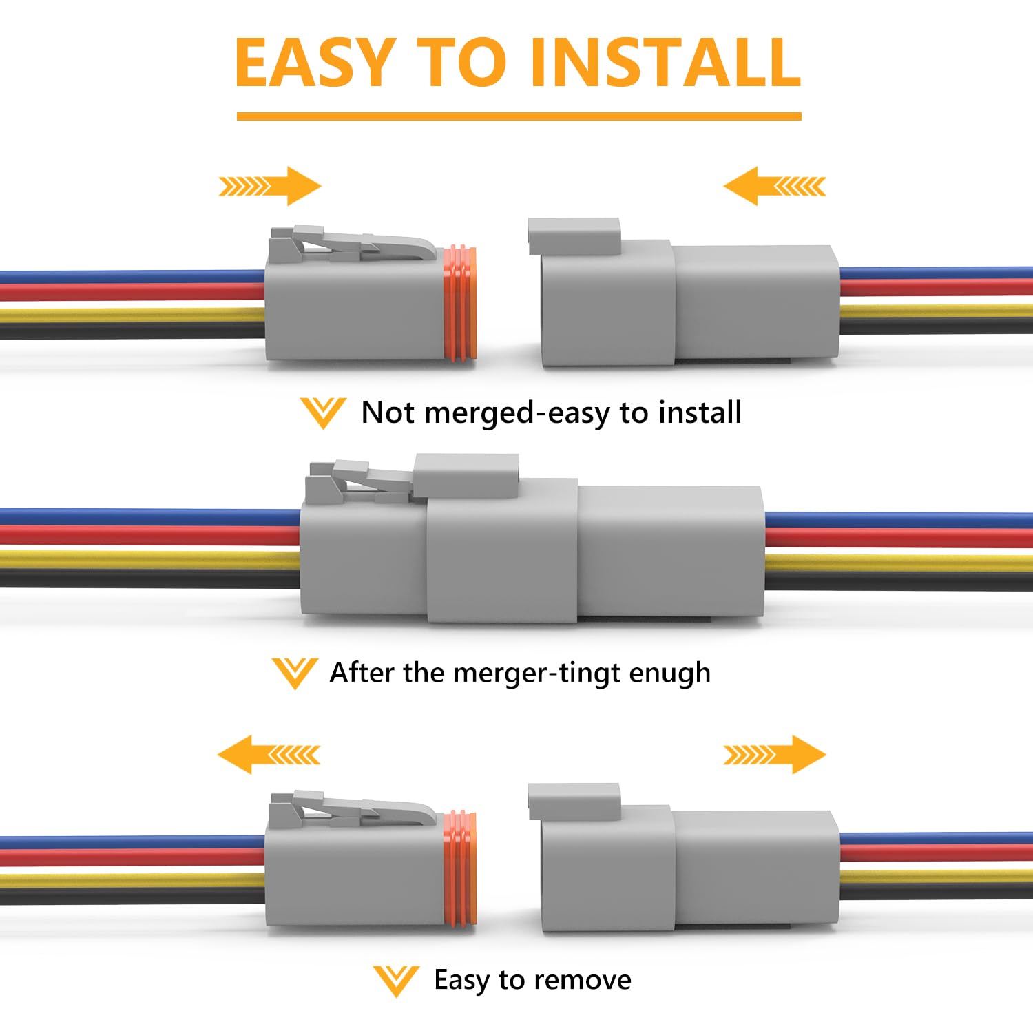 Newdeli Deutsch 4 Pin Connector Kit Waterproof Electrical Connector 16 Awg Male And Female Automotive Wire Connectors For Car Tr