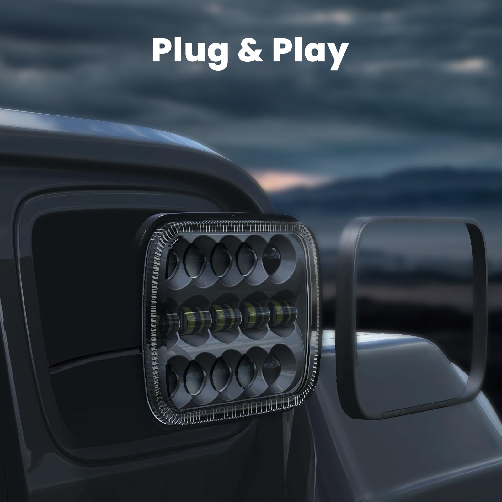 Hwstar 110W 5X7 Led Headlights 7X6 H6054 Headlight Hi/Low Sealed Beam Compatible With Jeep Wrangler Yj Cherokee Xj Ford Gmc Toyo