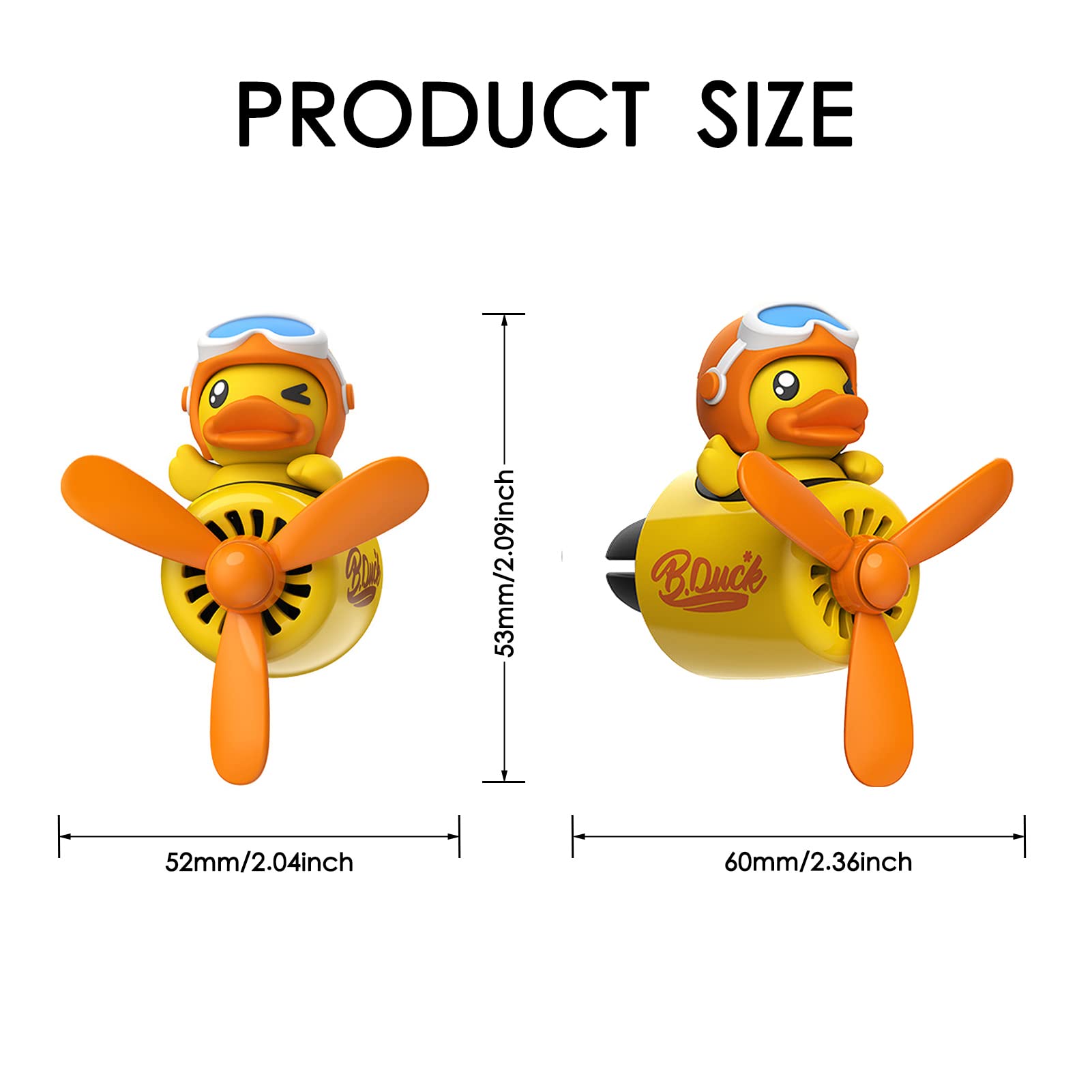 Pilot Yellow Duck Car Air Fresheners - Rotating Propeller Cartoon Automotive Diffuser With Creative Car Perfume Decoration