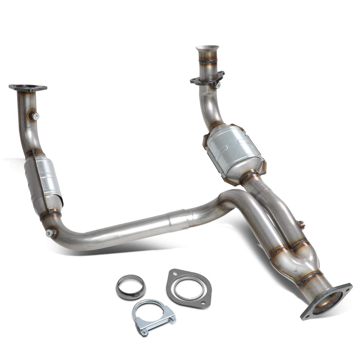 DNA MOTORING Factory Style Catalytic Converter Exhaust Y-Pipe Compatible with 02-05 Escalade Avalanche 1500 4.3 4.8 5.3L, OEM-CO