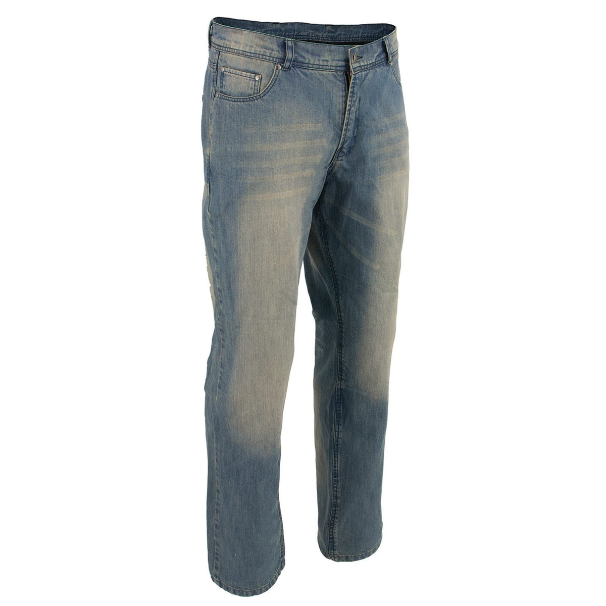 Milwaukee Leather MDM5003 Men's Blue Armored Motorcycle Riding Denim Jeans Reinforced with Aramid Fibers - 40