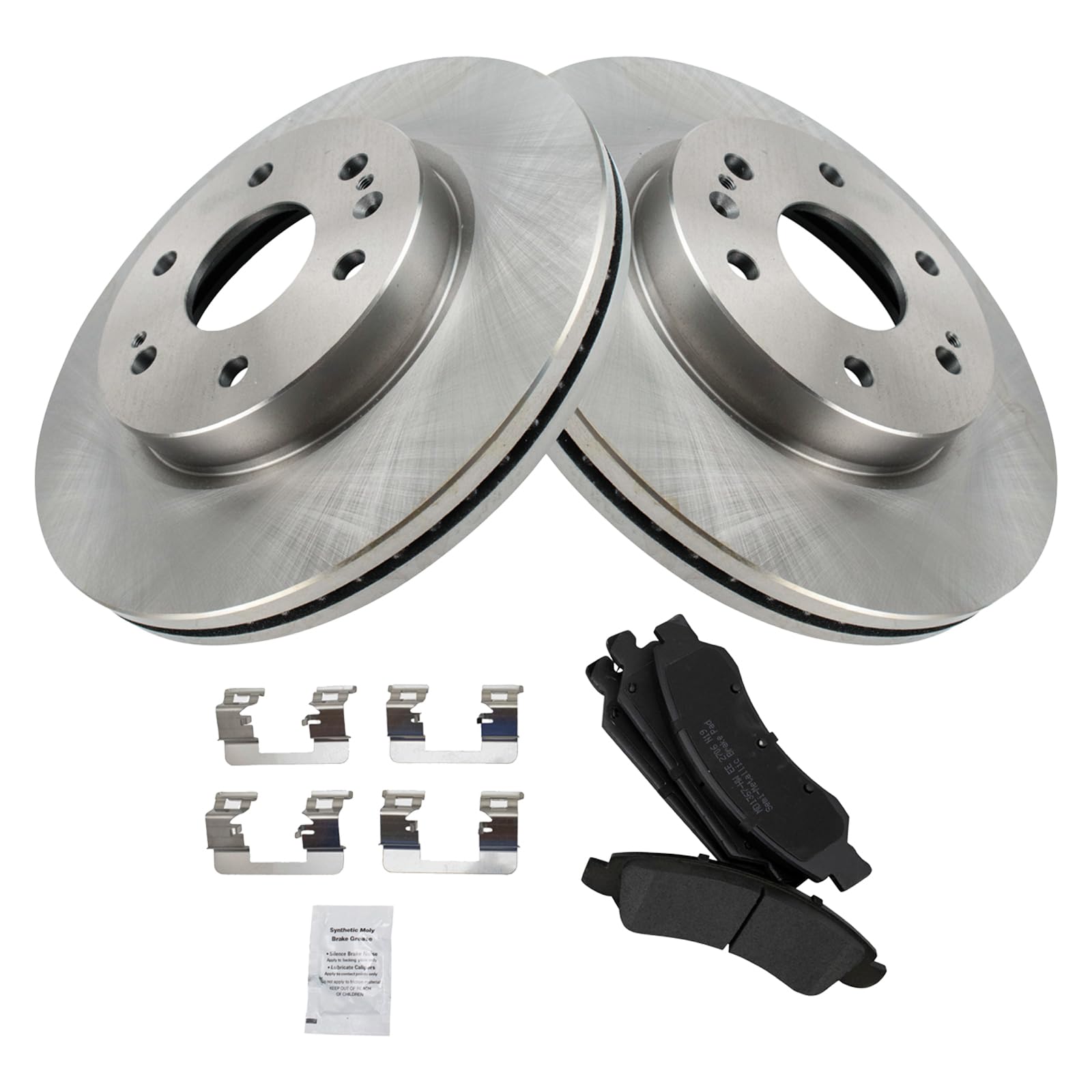 Trq Front Brake Pad & Rotor Kit Semi-Metallic Compatible With 2019 Chevrolet Silverado 1500 Ld Gmc Sierra 1500 Limited