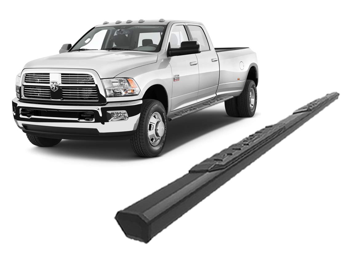 Black Horse Epic Running Boards Black Compatible With 09-10 Ram 1500, 11-18 Ram 150, 19-24 Ram 1500Classi, 10 Ram 250, 3500, 4500, 5500, 11-24 Ram 2500, 3500, 4500, 5500 Crew Cab-E0685