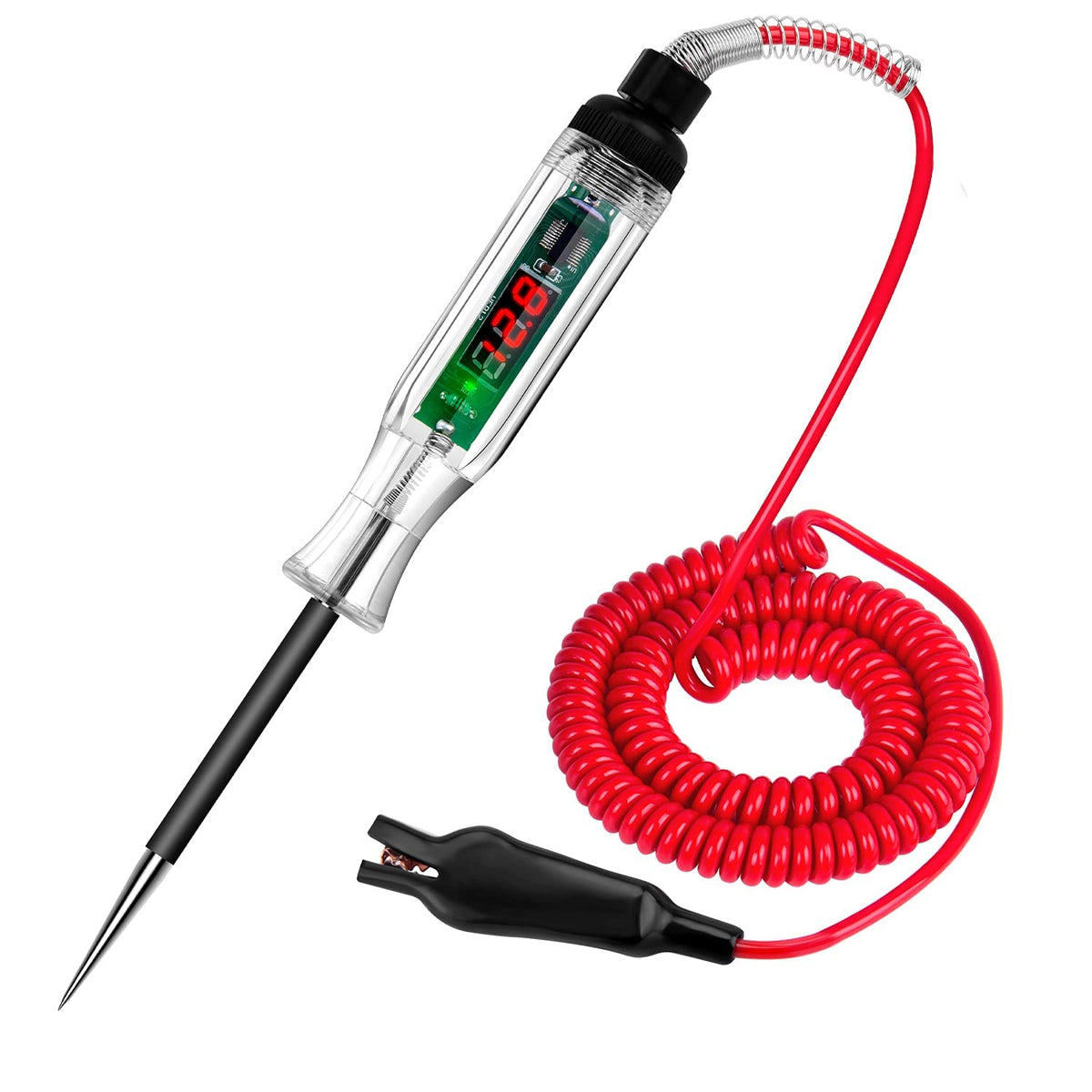 Premium Digital Led Automotive Circuit Tester, Dc 2.6V-32V Test Light With Portable Pu Extended Spring Wire, Vehicle Circuits Lo