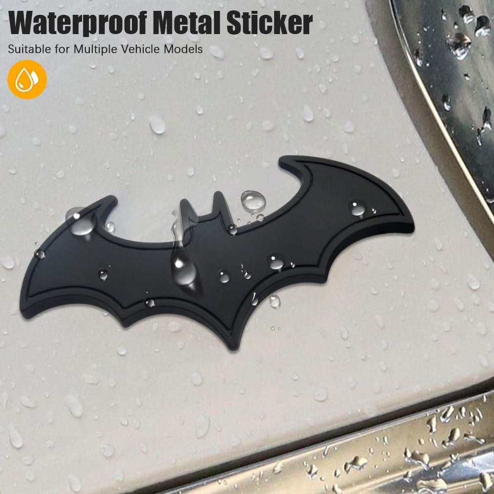 Pincuttee 2PC 3D Metal Sticker for Car,Bat Sticker for Car, Car Emblem Stickers,Car Exterior Decal and Sticker,Bumper Sticker fo