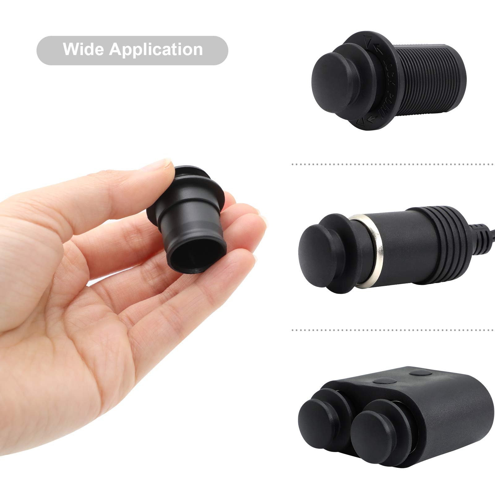 Zhsms Universal Cigarette Lighter Cover Cap Waterproof Dustproof Cover For Auto Car Cigarette Lighter Socket Plug Cover Dust Cap Car Accessory (2 Pack,Black)