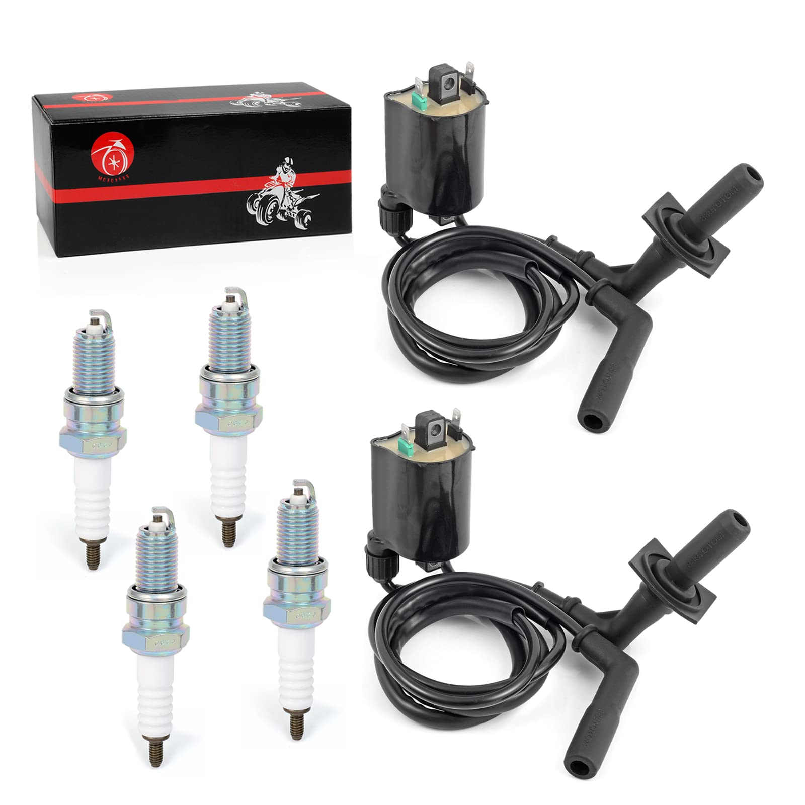 Moto1988 Ignition Coil Pack & Spark Plug + Cap For Honda Vt1100 Shadow 1100 Shadow Spirit Aero Ace Sabre 1100 1987-2007