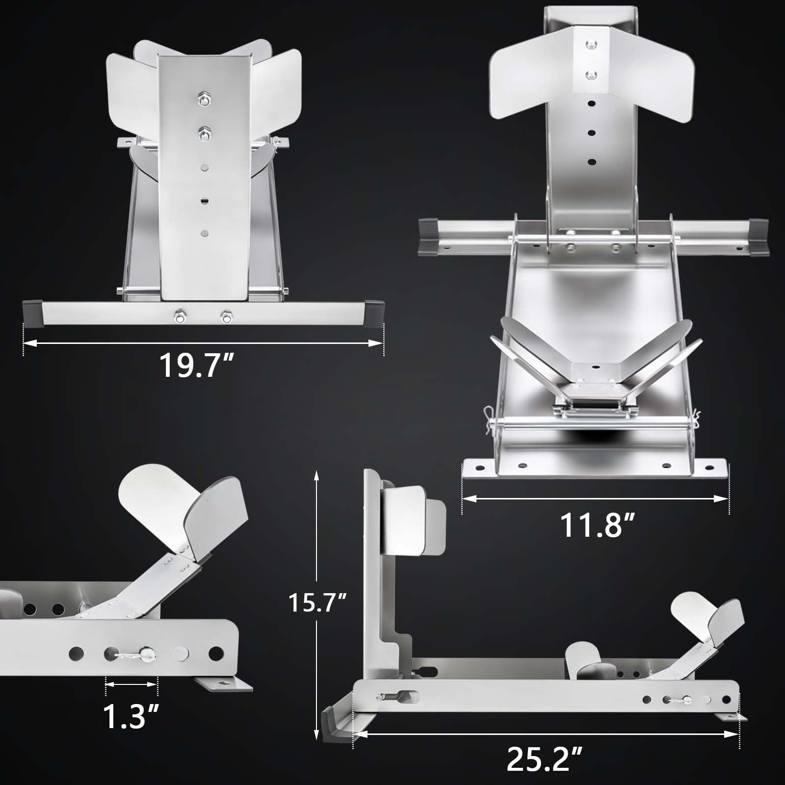 Cironbow Stainless Steel Motorcycle Wheel Chock Stand,Antirust Heavy Duty 3000Lb Load Capacity Motorcycle/Trailer Garage Wheel Stand Red