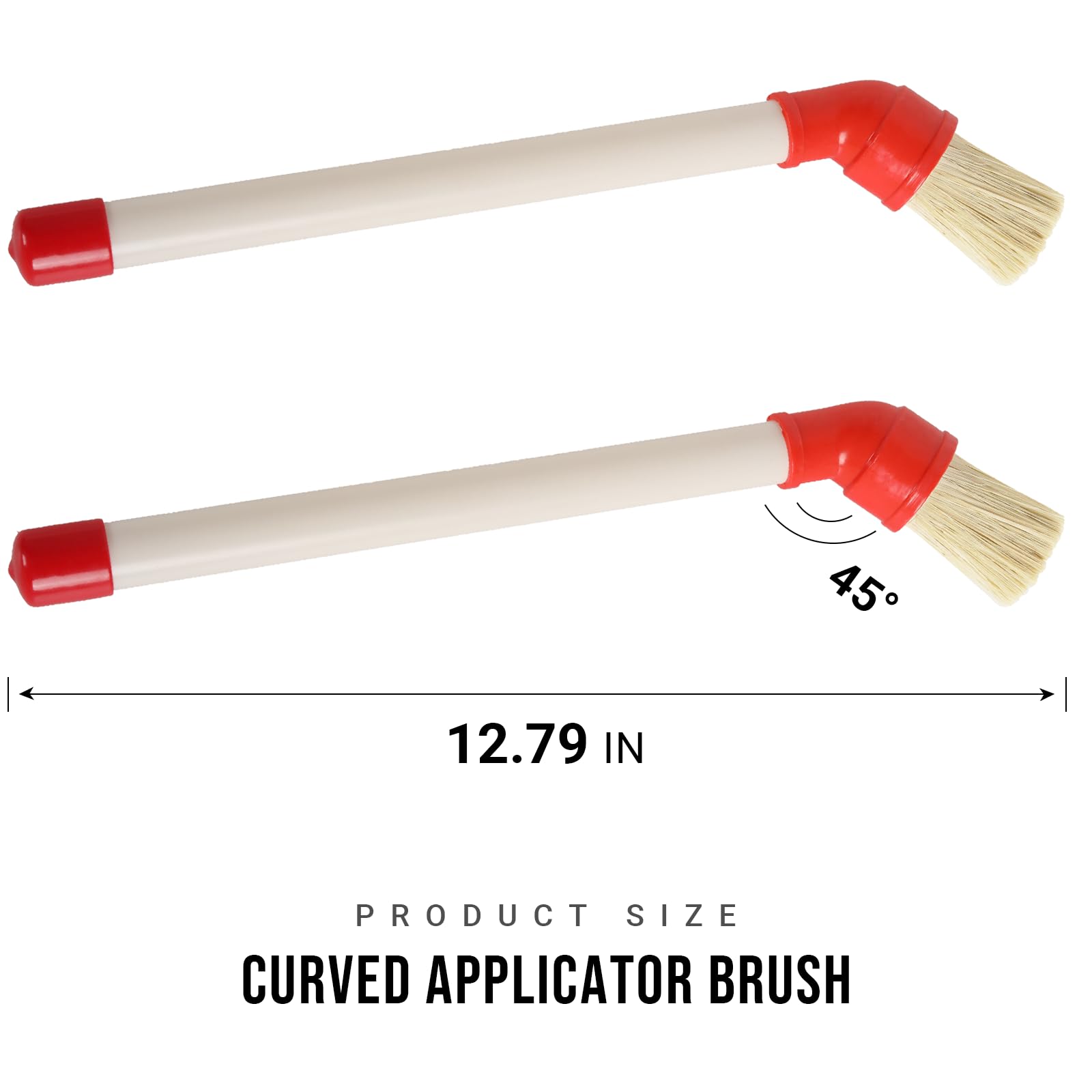 Calvana [2 Pack] Curved Applicator Brush for Tire Mounting Paste - 11'' Plastic Handle - 45-Degree Angled Brush for Easy Applica
