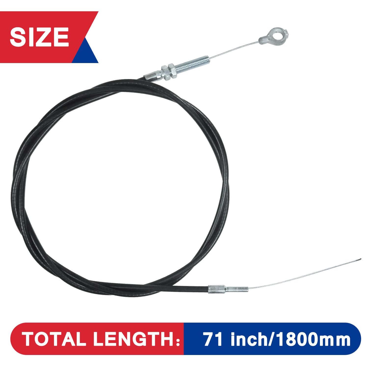 Hooup 71 Inch Throttle Cable Ends Kit For Manco Dingo Asw 8252-1390 American Sportworks Kandi Yerf Dog Go Kart Cart Golf Cart Predator 196Cc 212Cc 5.5Hp 6.5Hp Gx160 Gx200 Engine Accelerator Parts