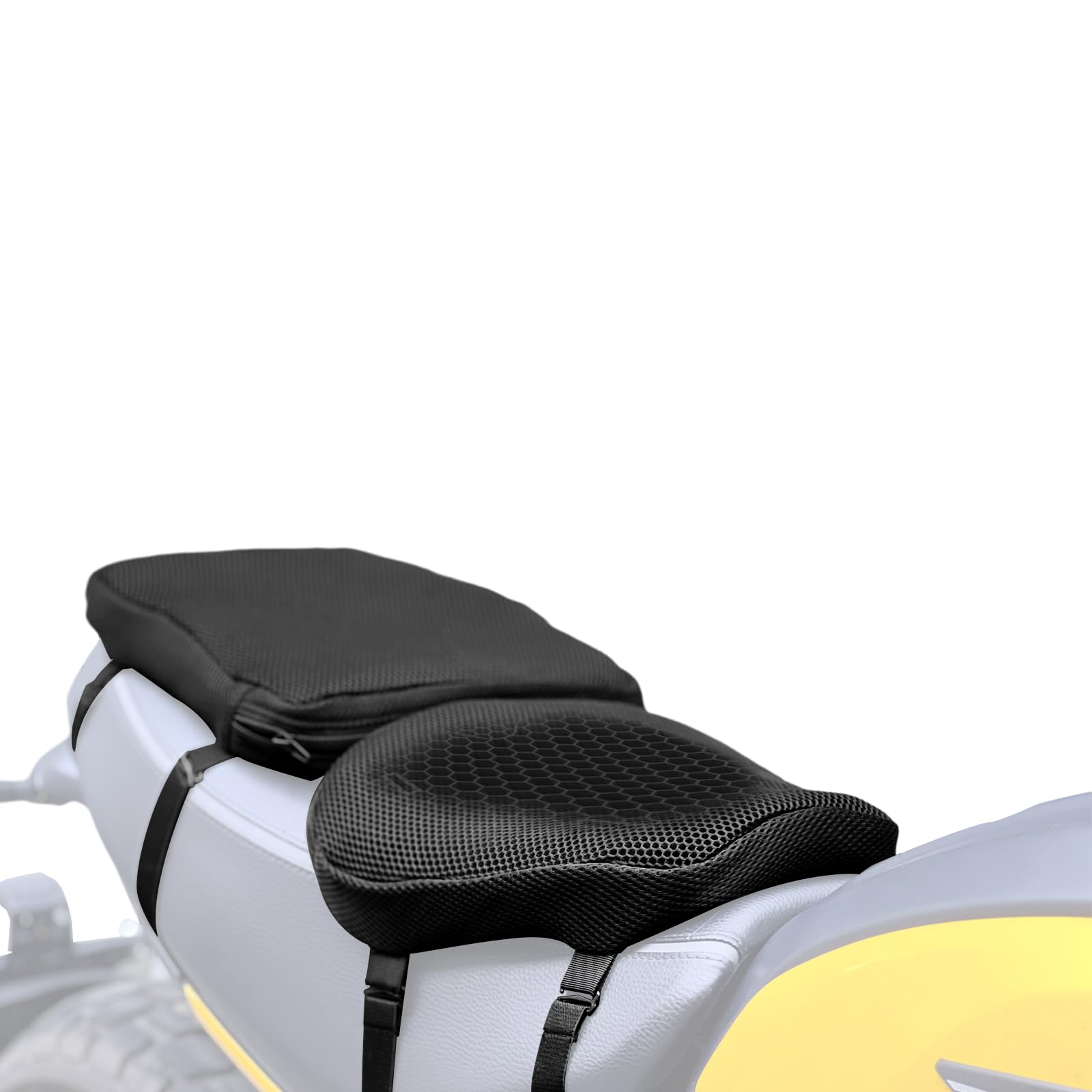 Motorcycle Gel Seat Cushion Front And Rear Combo Kit-Soft Rubber Material Motorcycle Seat Cushion Pad, Cool And Breathable Travel Seat Cushion, Honeycomb Structure Seat Cushion,With Seat Cover