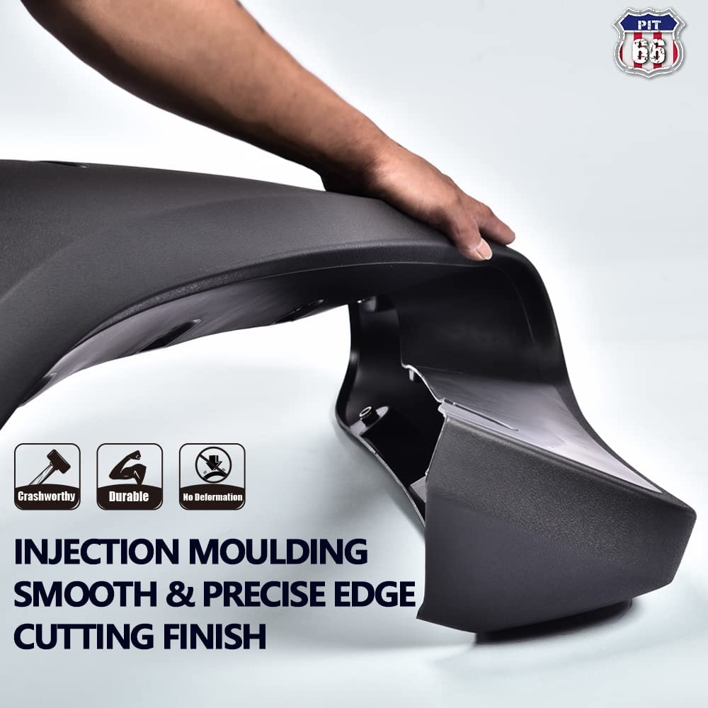 PIT66 4PCS Smooth Pocket-Rivet Wheel Fender Flares, Compatible with 2015 2016 2017 Ford F150 Styleside with 67.0'' / 78.8'' / 97