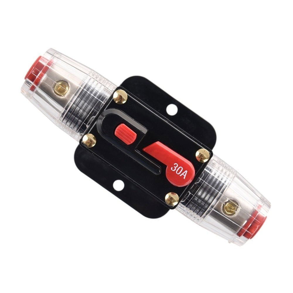 Rkurck 30 Amp Circuit Breaker Manual Reset Inline Fuse Inverter For Car Marine Trolling Motors Boat Atv Audio Solar Inverter Sys