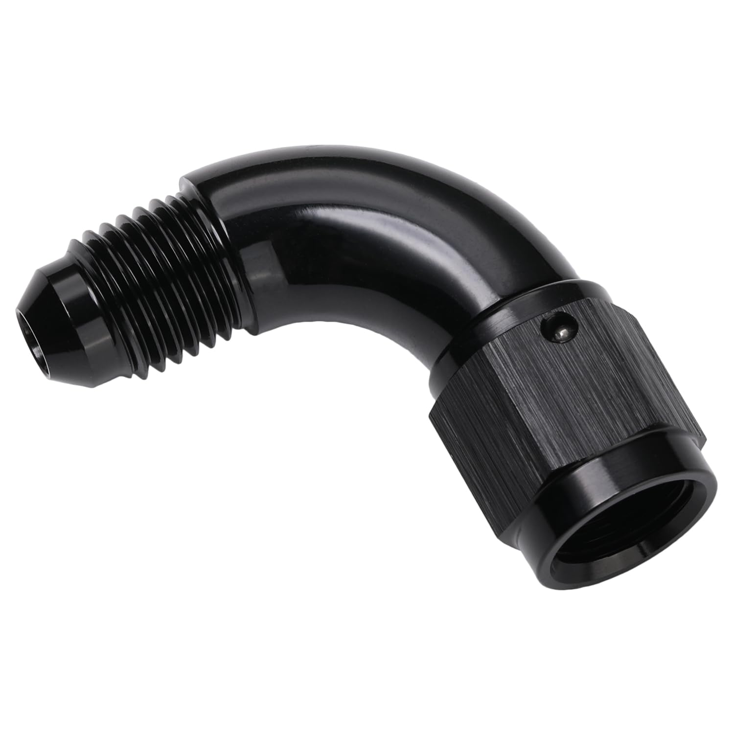 Podavelle 90 Degree 4An Male To 4An Female Swivel Full Flow Fitting Adapter Coupler Aluminum Black