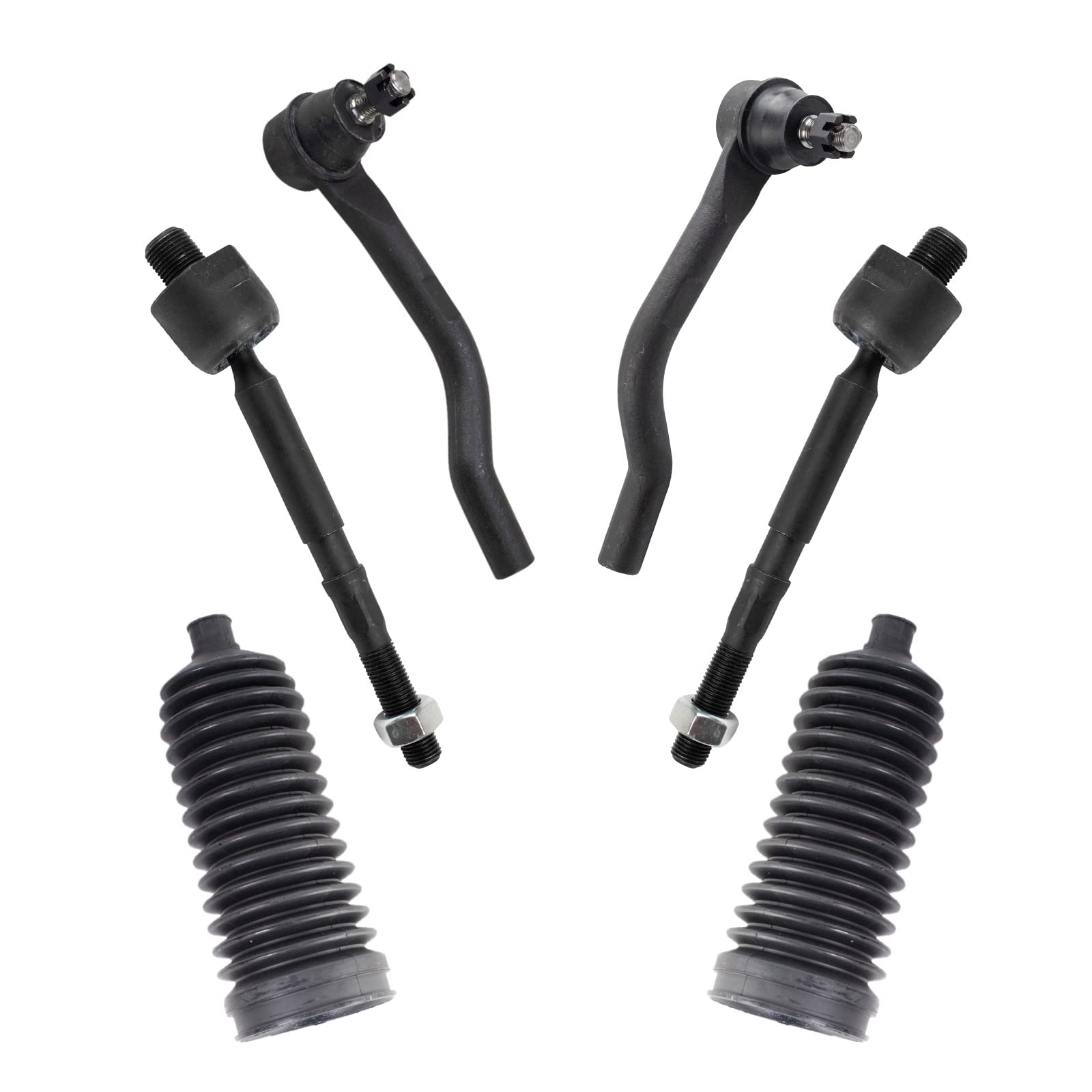 Trq Front Steering Kit Steering Rack & Pinion Bellow Tie Rod Compatible With 2016-2020 Honda Civic