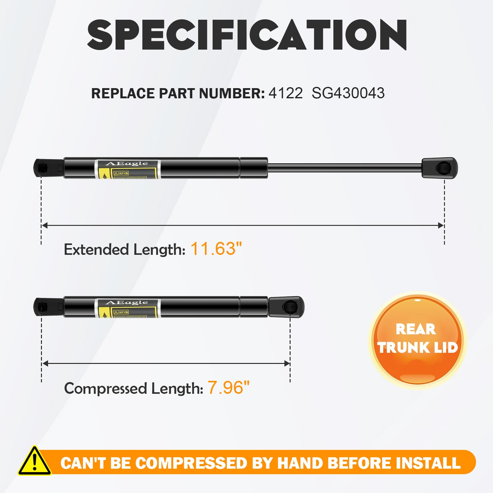 Rear Trunk Lids Lift Supports Struts Gas Springs Shocks For Buick Century 00-05, Buick Regal 99-04, Oldsmobile Intrigue 98-02 Wi