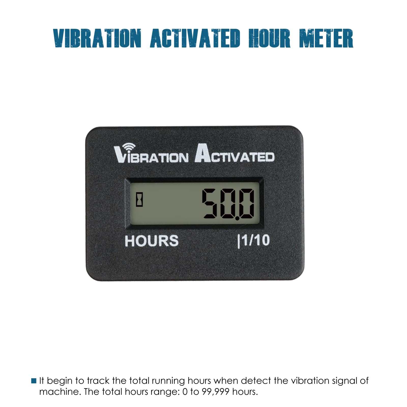 Runleader Digital Wilress Vibration Activated Hour Meter,Accelerate Sensor Design,Snap-in Mounting,Applicable to All Types of Lawn Mower Generator Compressor Motorcycle Dirtbike Outboard Motor