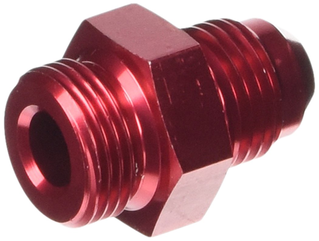 Edelbrock 8087 Blue Anodized Aluminum Carburetor Inlet Fitting , Red