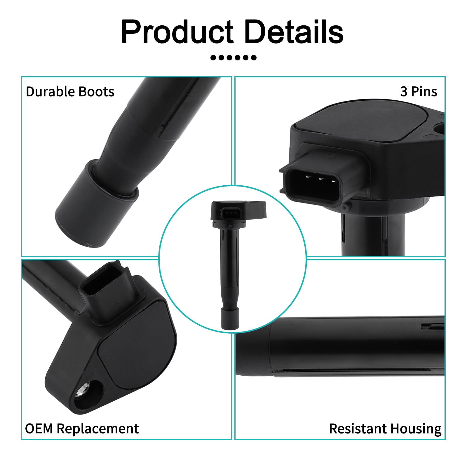 Aulink 6Pcs Uf242 Ignition Coil Pack (3.0L 3.2L 3.5L V6) Compatible With Honda Acura Saturn Accord Odyssey Mdx Tl Rl Vue, Gn1016