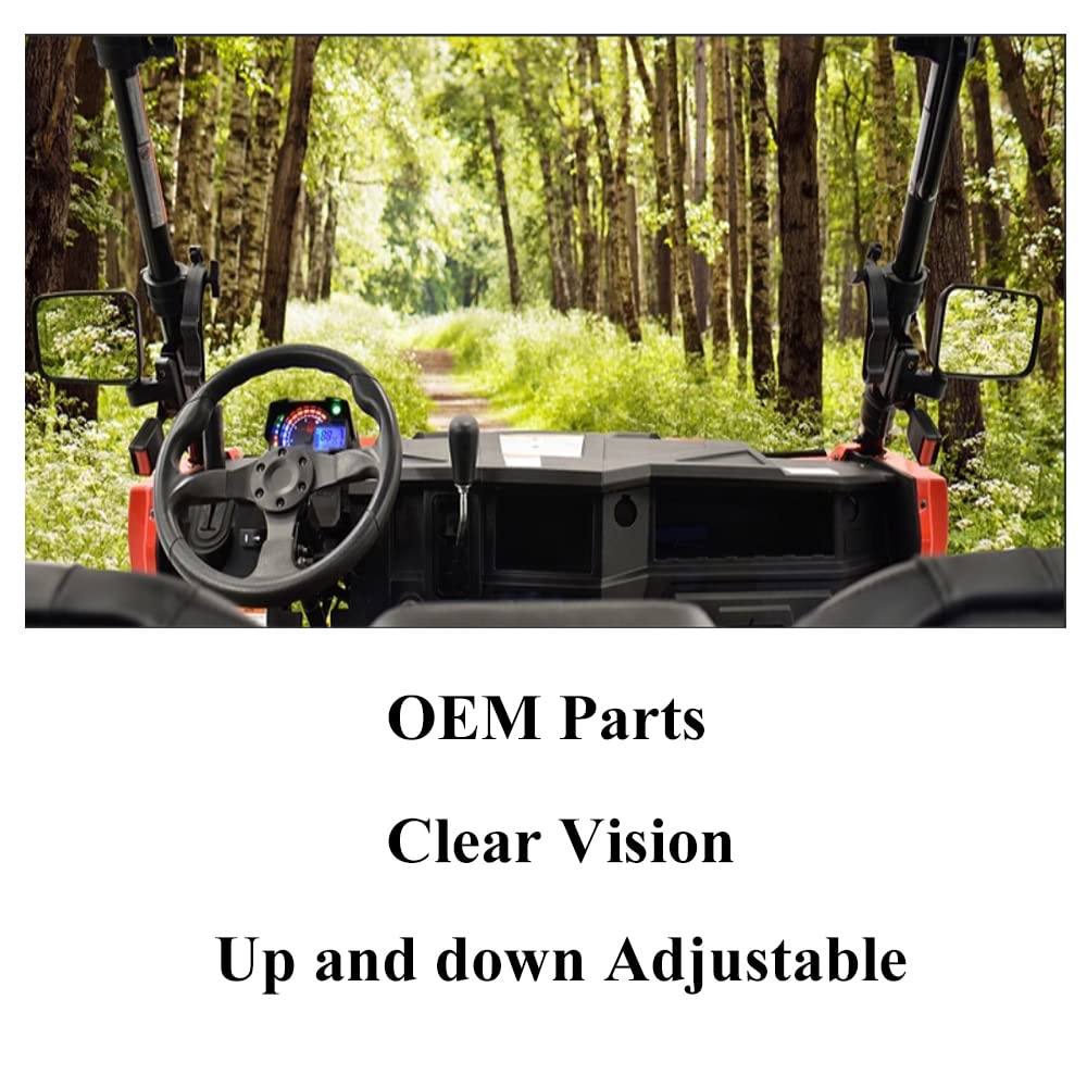 Chikia Pair L+R Side View Mirror Replacement for Hisun UTV 400 500 700 800,Massimo 500 700,Coleman 500 700,Axis 500 700,CFMOTO,U