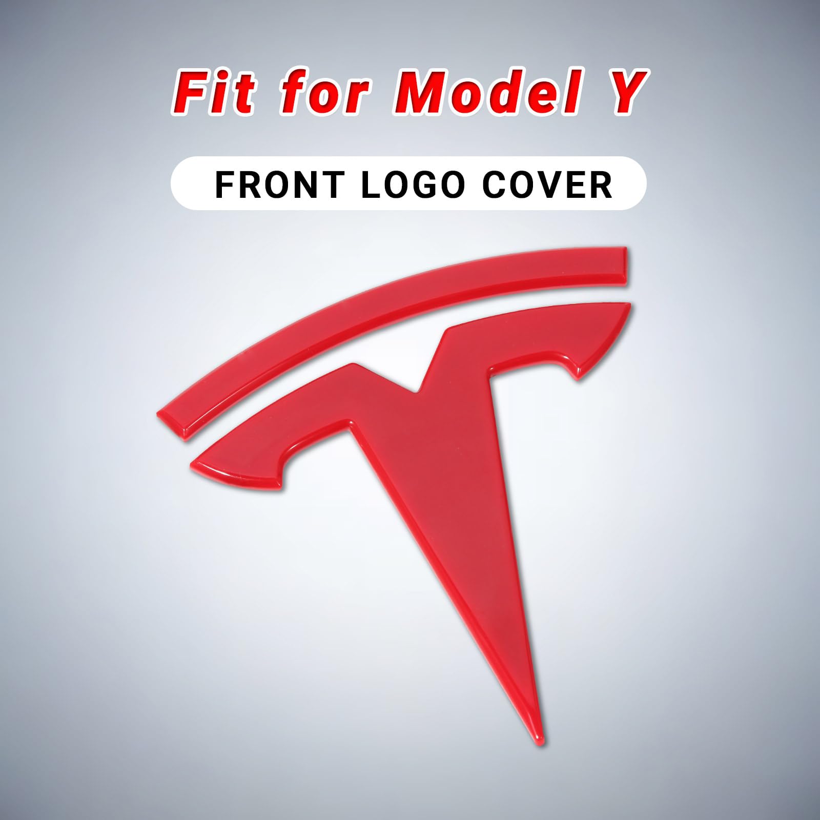 Nanaholy Model Y Accessories For Tesla Emblem Sticker 3Pcs Logo Decal Cover 2024 2023 2022 2021 2020 (W-Red)