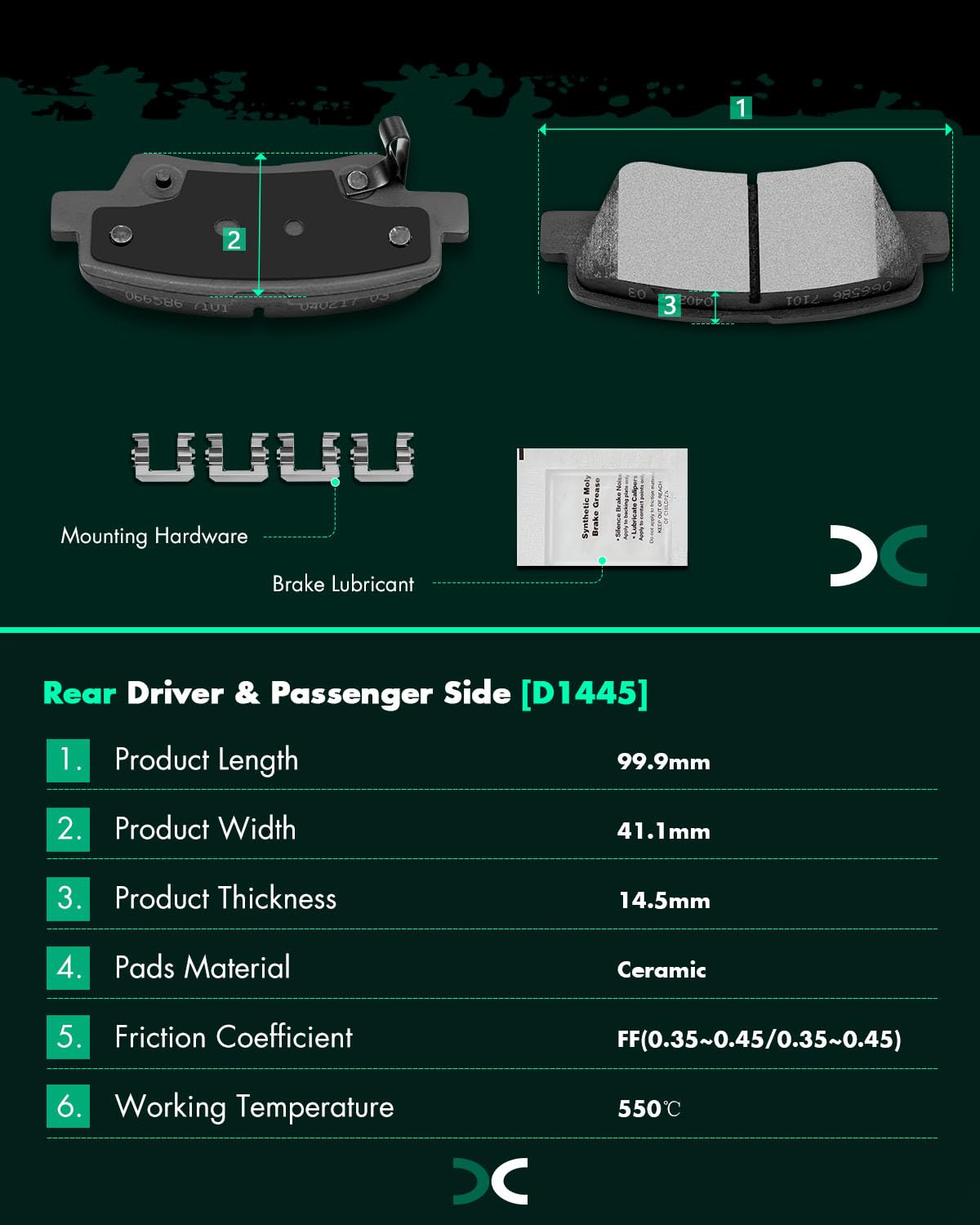 Ceramic Brake Pads Kits,Scitoo 4Pcs Rear Brakes Pads Set Fit For 2012-2017 For Hyundai Azera,2009-2015 For Hyundai Sonata,2011-2