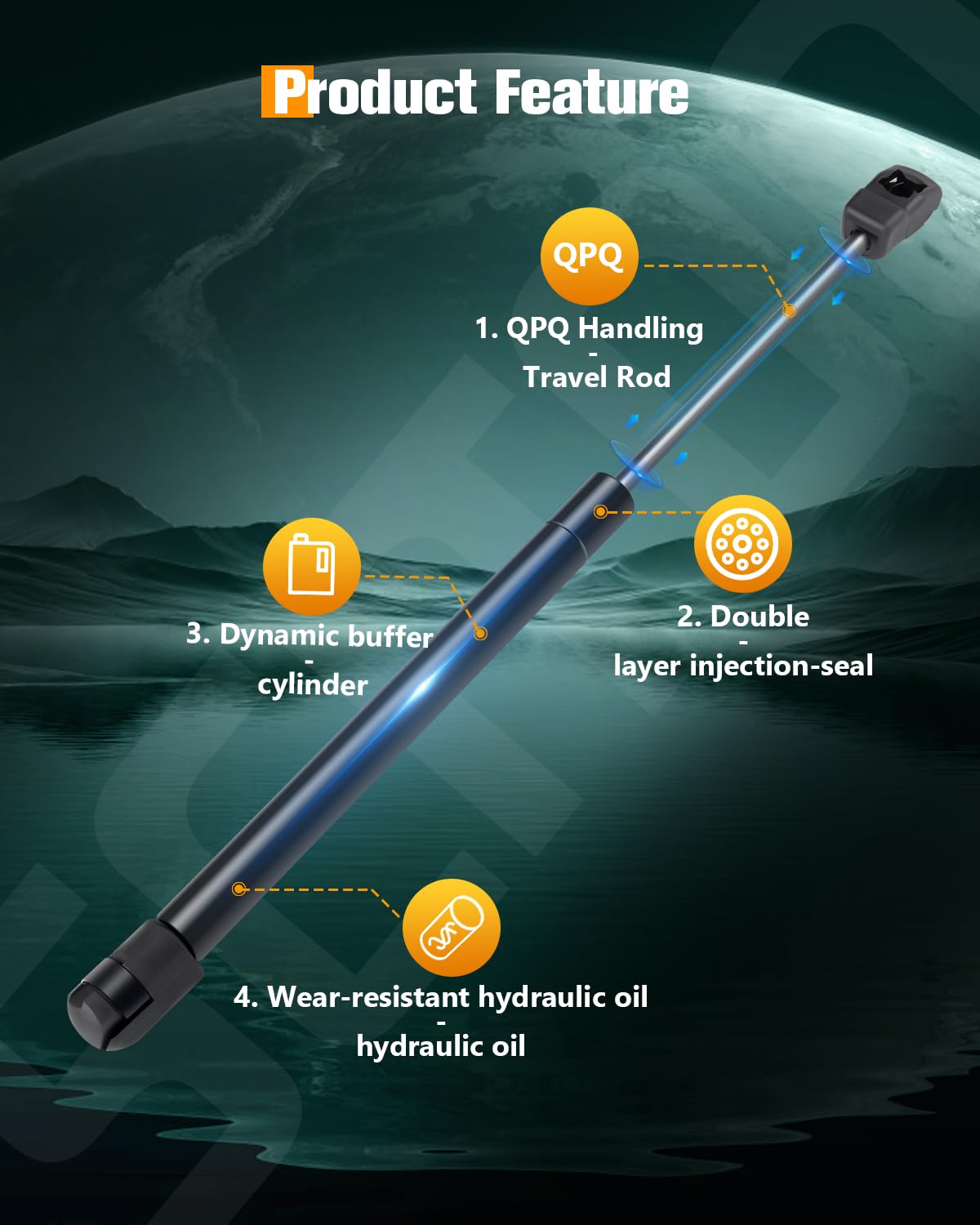 Scitoo Hood Lift Supports Replacement Struts Gas Springs Shocks Fit For Chrysler 300 2005-2010,For Dodge Challenger 2008-2014,Fo