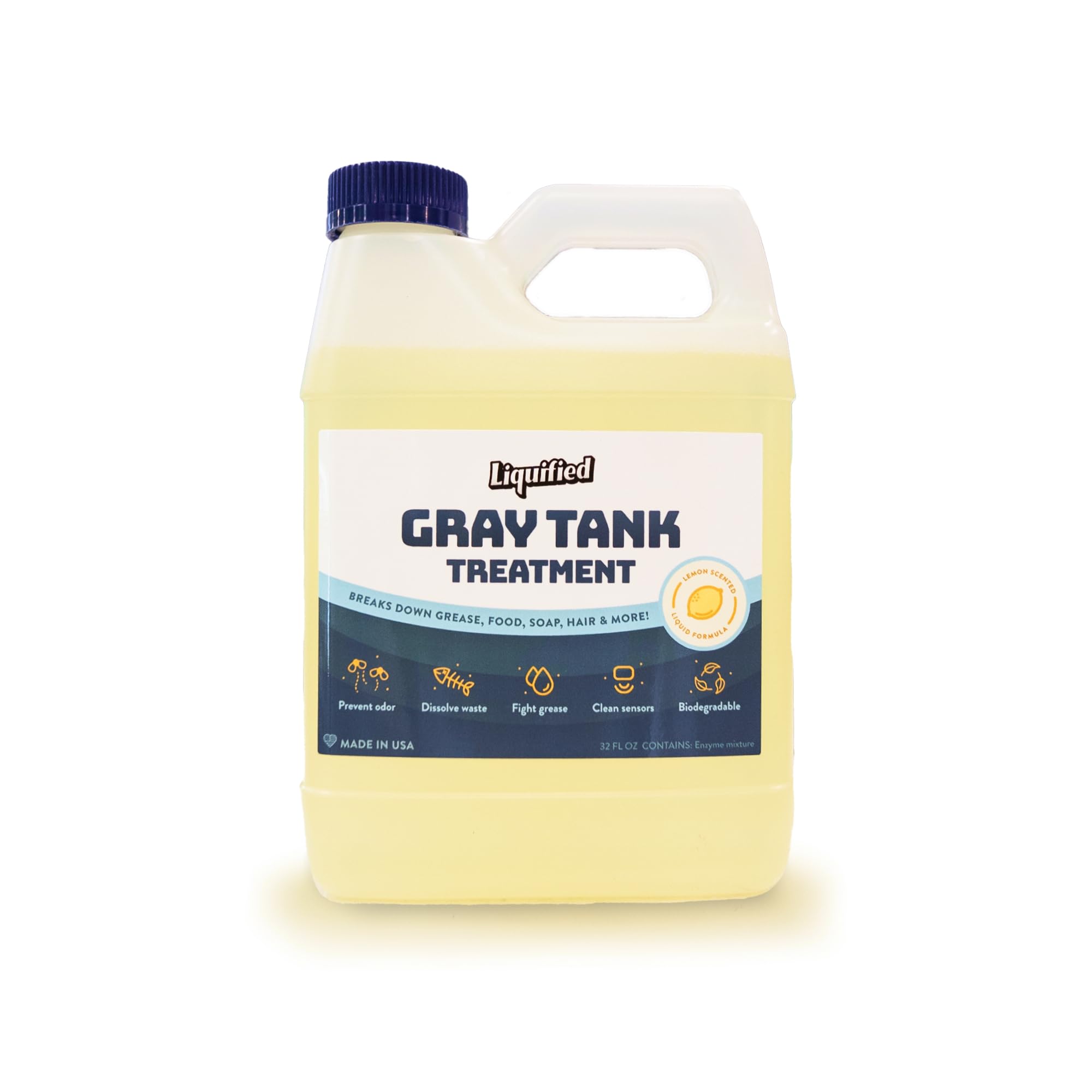 Liquified RV Toilet Treatment - Gray Holding Tank Digester - Odor Eliminator - Lemon Scent - Matts RV Reviews