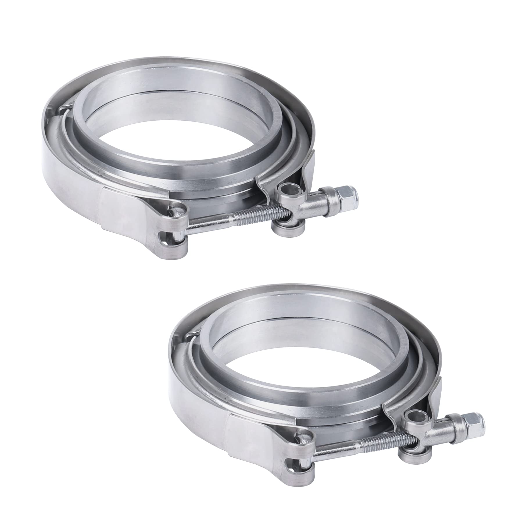 JDMSPEED New 2.5'' V-Band Flange & Clamp Kit Stainless Steel 2 Pcs Replacement For Turbo Exhaust Downpipes (2)