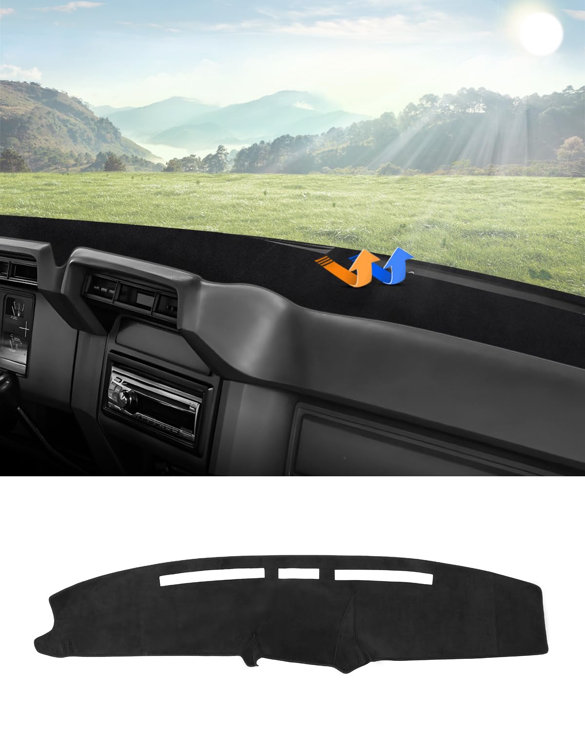 Autorder Dashboard Cover Mat Fit For 1980 1981 1982 1983 1984 1985 1986 Ford F100 F150 F250 F350 Bronco Accessories Dash Cover F