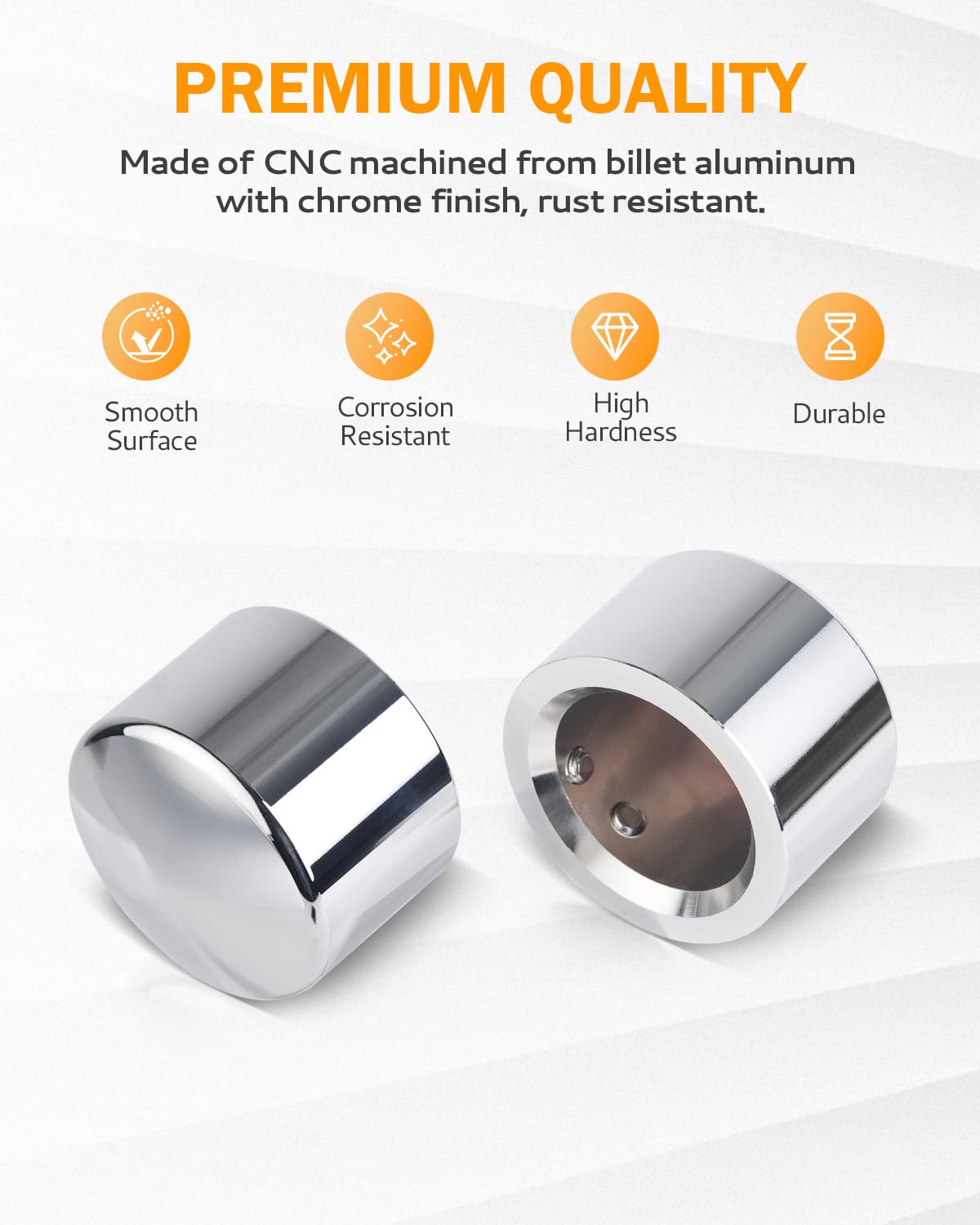 Pbymt Chrome Front Axle Nut Covers, Cnc Aluminum Axle Nut Caps Compatible For Harley Davidson Softail Touring Road King Street Glide Electra Glide Iron 883 Fat Boy 2002-2024