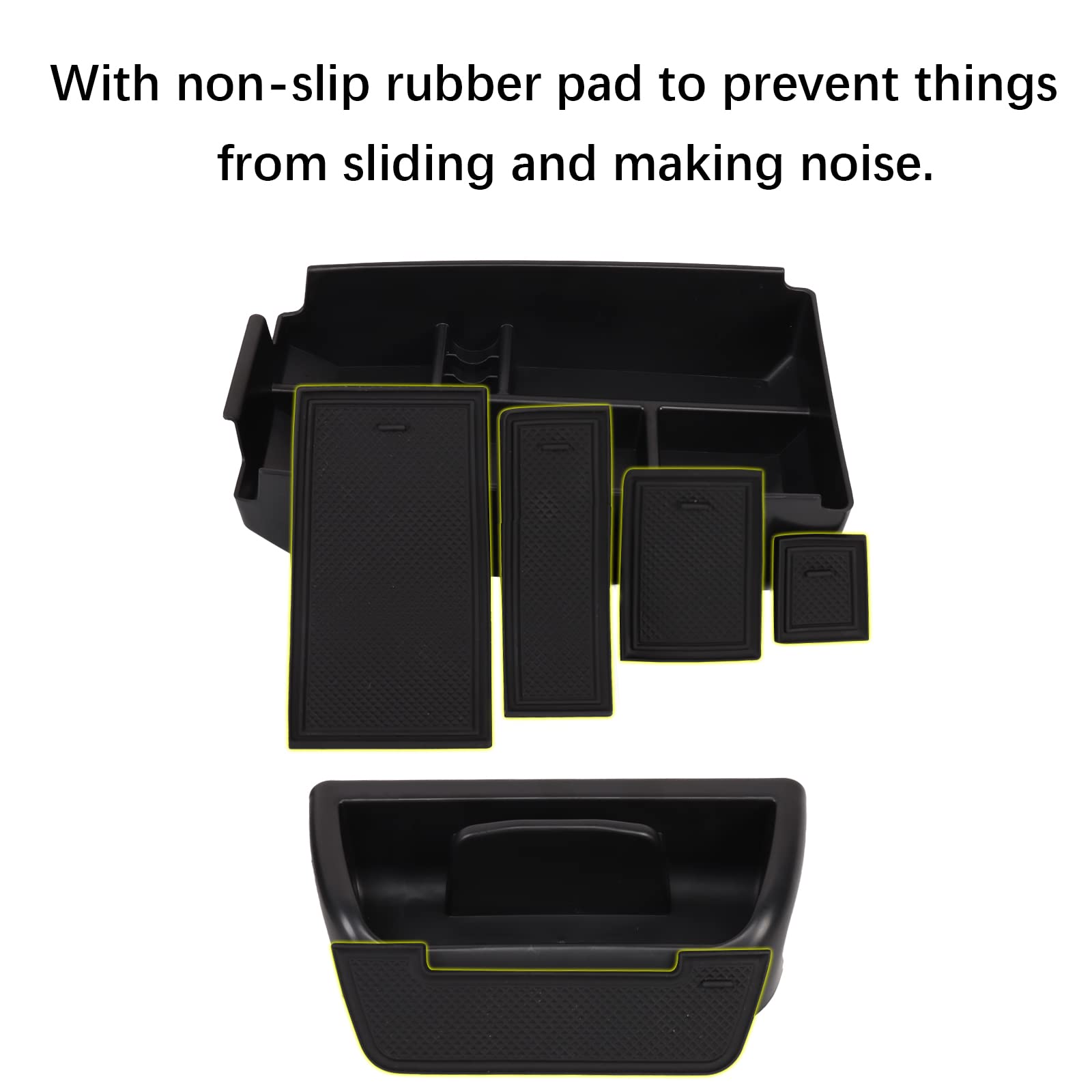 Neepiar 2PCS Center Console Dash Storage Tray and Armrest Secondary Storage Box Compatible with Ford Bronco Sport CX430 2021-202