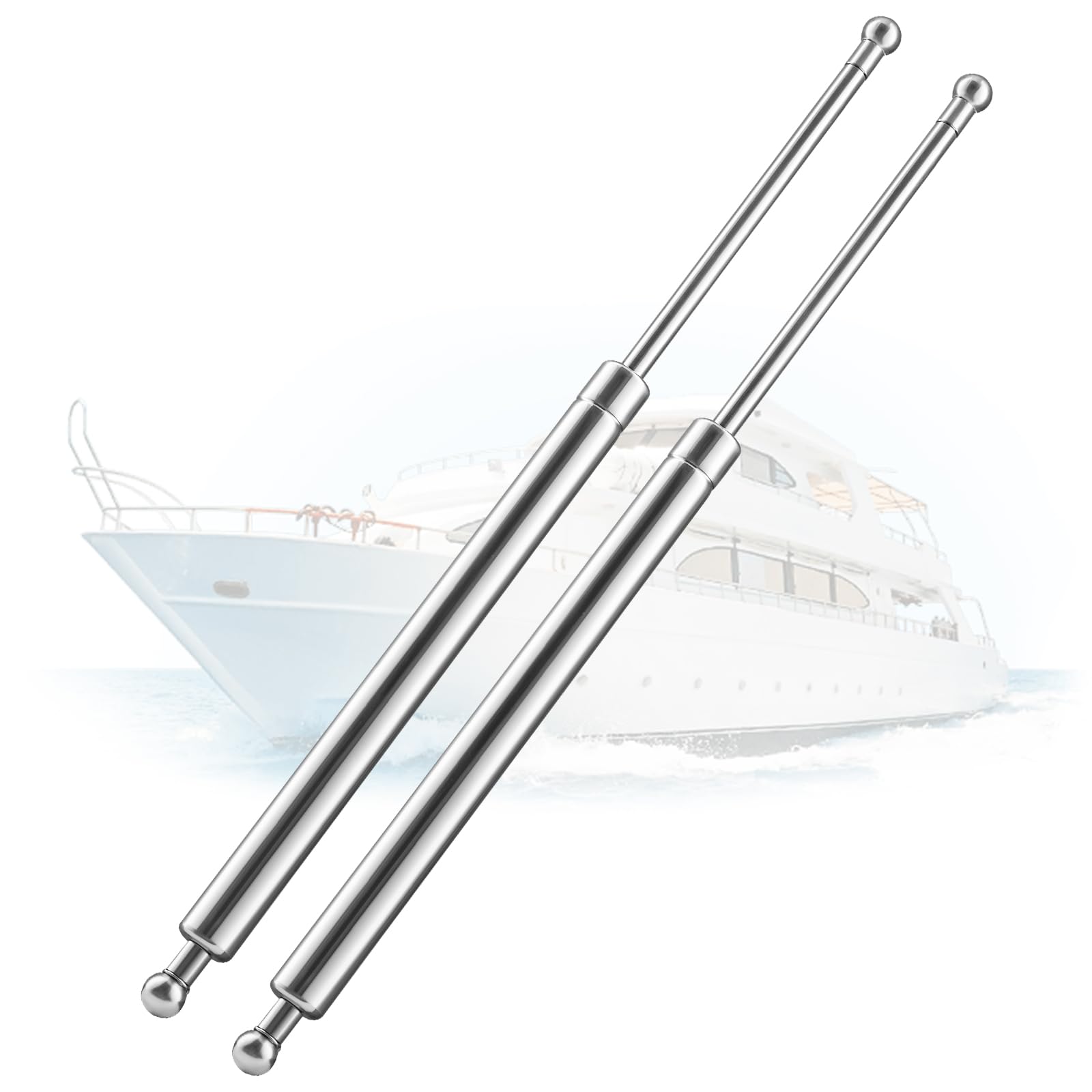 Arana Stainless Steel Gas Struts 20 Inch 80 Lbs, Marine Boat Hatches Shocks, Stainless Lift Support Spring For Trailer Lid Trap