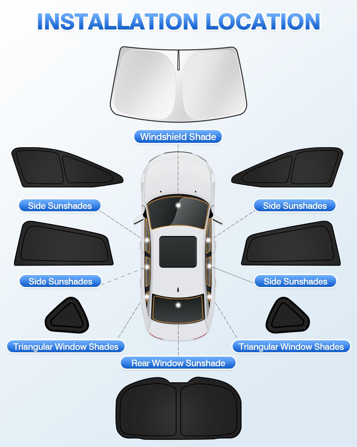 Canvcle Sunshades For Subaru Crosstrek 2024 2025 Accessories Windshield Sun Shade Side Rear Window Shade Cover Sun Visor Shield