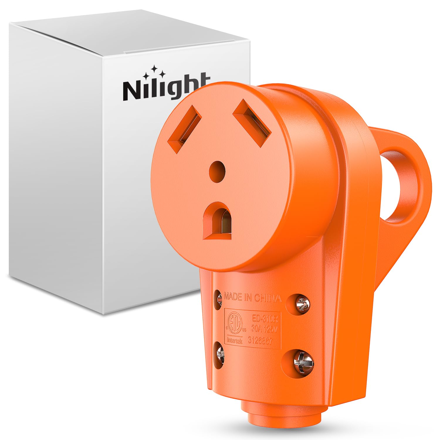 Nilight 30 Amp Rv Replacement Receptacle 125 Volt Heavy Duty Female Socket With Handle Etl Listed Nema Tt-30R Plug For Rvs Campe