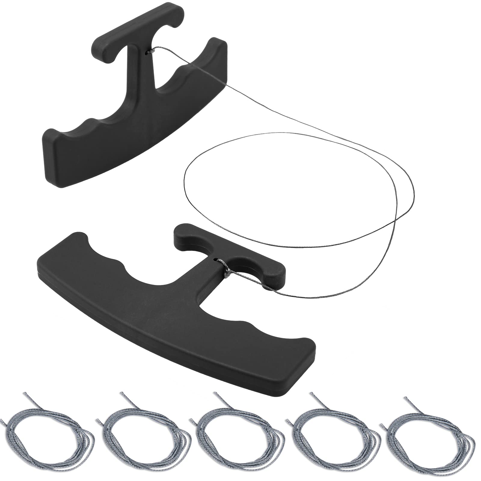 NEWISHTOOL Emblem Removal Tool Wrap Tools, Plate Line Badge Remover Car Emblem Removal Kit with 5PCS Spare 60CM PE Cord for Vehi